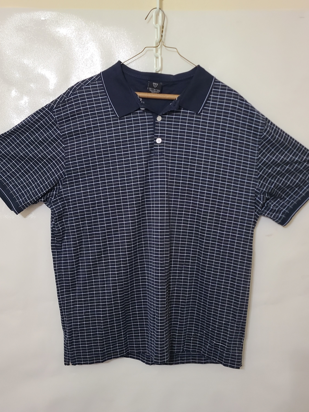 Men's Nike Navy Grid Golf Polo Shirt Classic Short Sleeve - Size XL
